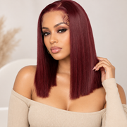 Riri Burgundy Lace Front 16" Wig (human blend)