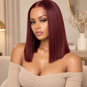 Riri Burgundy Lace Front 16" Wig (human blend)