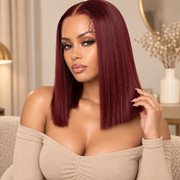 Riri Burgundy Lace Front 16" Wig (human blend)