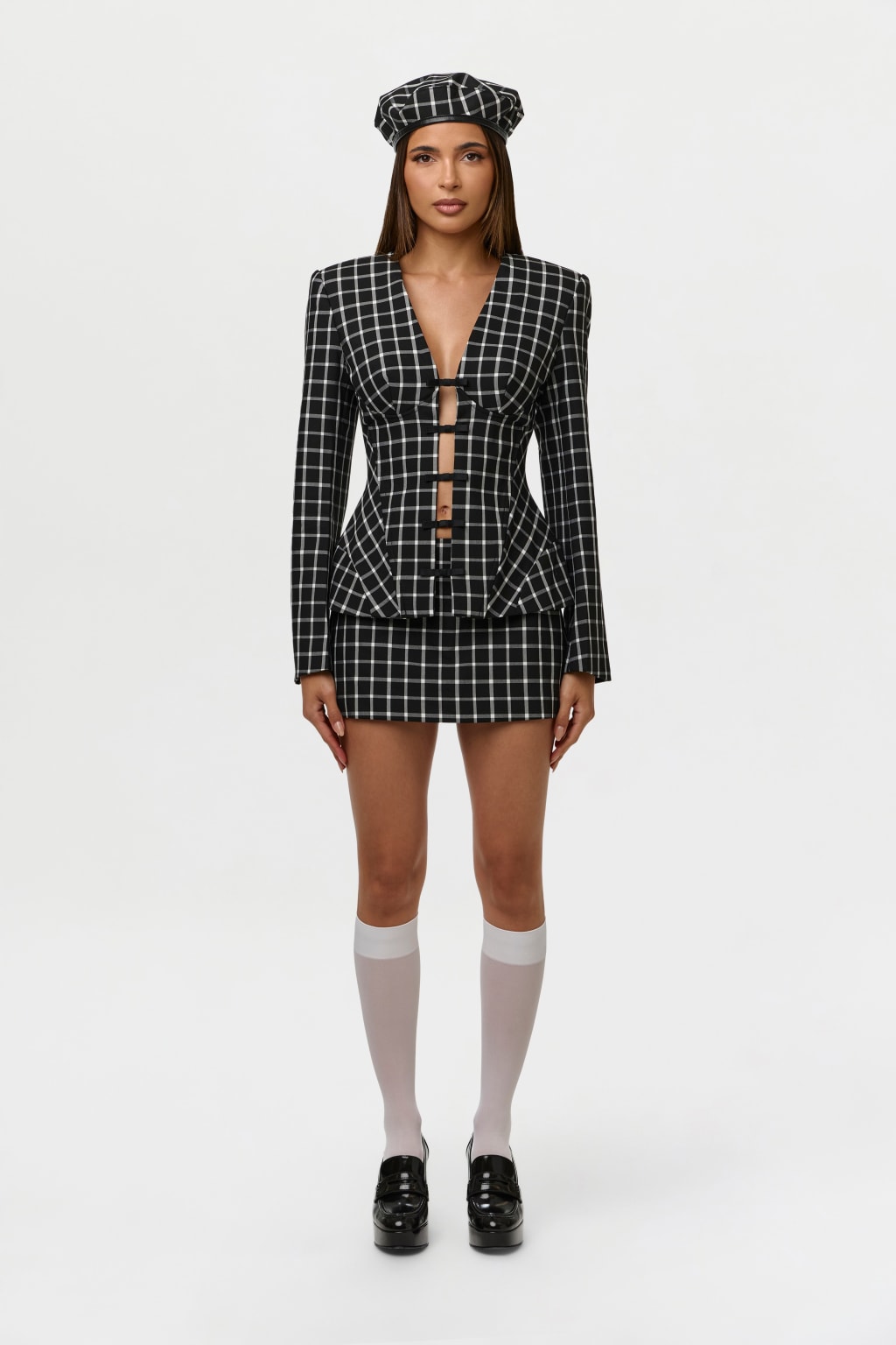Suiting Checkered Mini Skirt