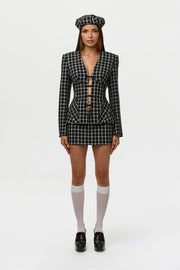 Suiting Checkered Mini Skirt