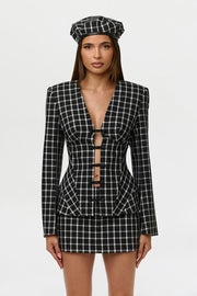 Suiting Checkered Mini Skirt