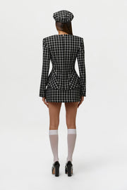 Suiting Checkered Mini Skirt
