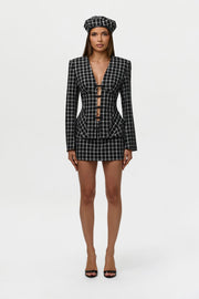 Suiting Checkered Mini Skirt