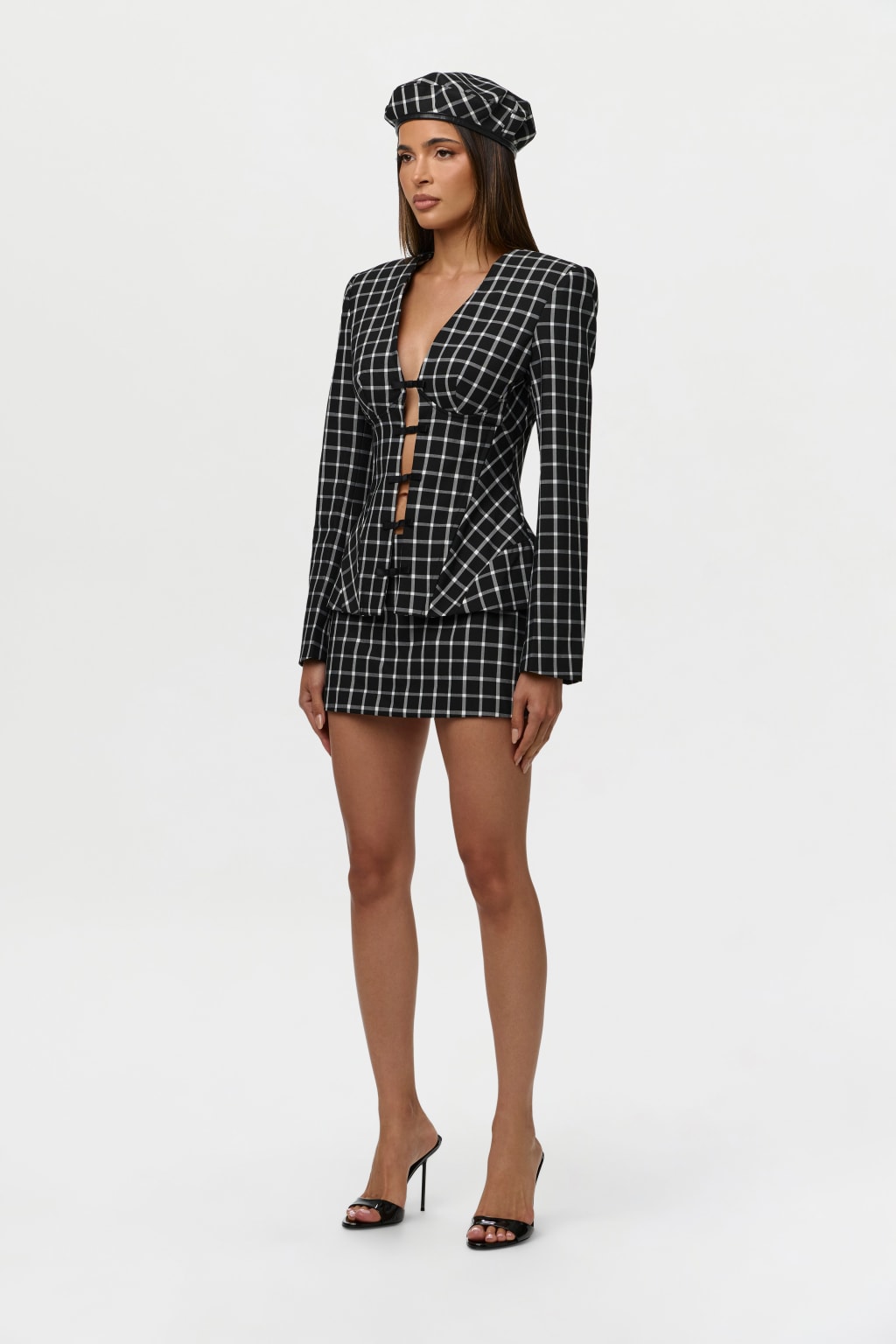 Suiting Checkered Mini Skirt